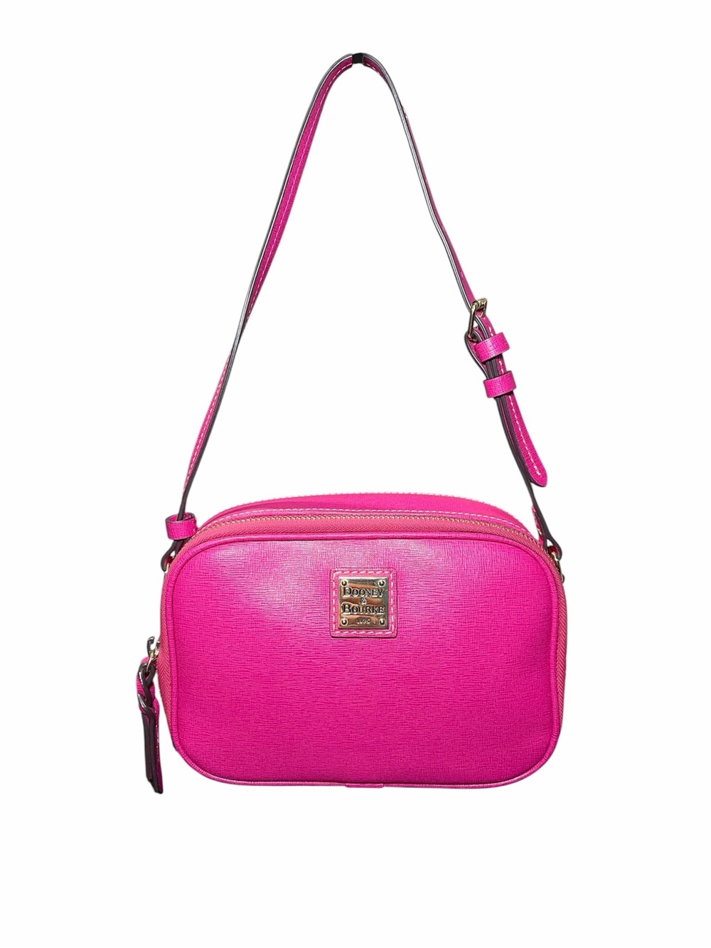 Dooney & Bourke Bright Pink Grain Leather  Sawyer Shoulder Bag